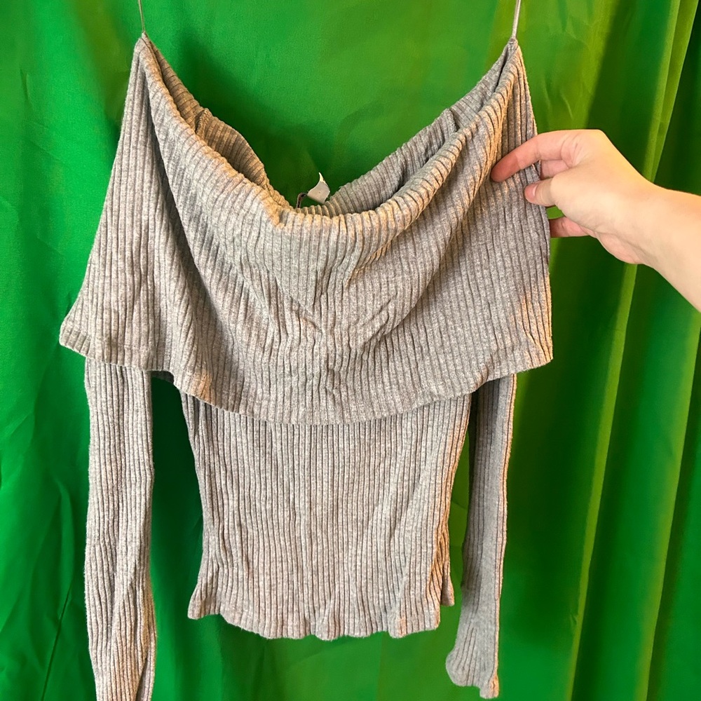 Urban Outfitters Gray Ribbed Top